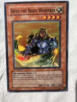 YUGIOH FREED THE BRAVE WANDERER HOLO 1ST EDITION IOC-014 NEVER PLAYED NM - Image 2