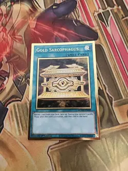 Gold Sarcophagus - MGED-EN041 - Premium Gold Rare 1st Edition NM Yugioh - Image 1