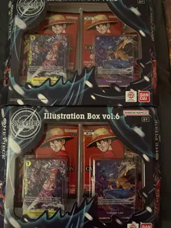 (4) One Piece TCG Illustration Box Vol. 5 and 6 Sealed - Image 4