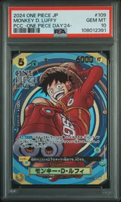 2024 ONE PIECE JPN PREM CARD COLL -ONE PIECE DAY'24- #109 MONKEY D. LUFFY PSA 10 - Image 1
