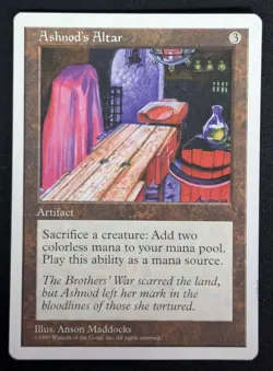 MTG Ashnod's Altar- DAMAGED -5th Edition Magic the Gathering Card # 349 - Image 1