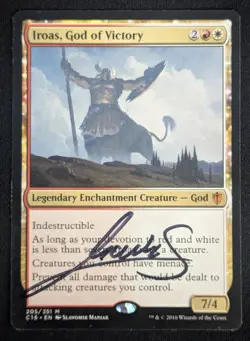 MTG Iroas, God of Victory- Signed -Commander 2016 Magic the Gathering Card # 205 - Image 1