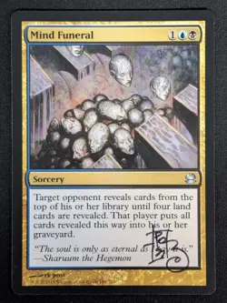 MTG Mind Funeral- Signed -Modern Masters Magic the Gathering Card # 181 - Image 1