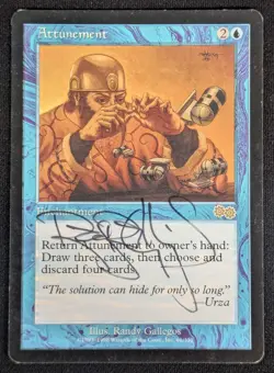 MTG Attunement- Signed -Urza's Saga Magic the Gathering Card # 61 - Image 1