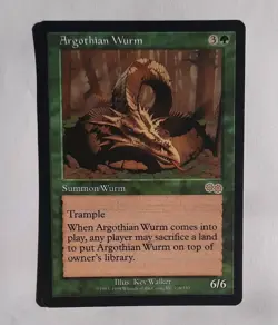 Argothian Wurm Urza's Saga Magic The Gathering MTG Card ungraded - Image 1