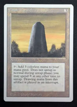MTG Basalt Monolith- DAMAGED -3rd Edition Magic the Gathering Card # 235 - Image 1