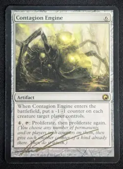 MTG Contagion Engine- Signed -Scars of Mirrodin Magic the Gathering Card # 145 - Image 1