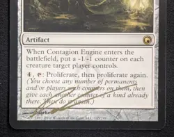 MTG Contagion Engine- Signed -Scars of Mirrodin Magic the Gathering Card # 145 - Image 4