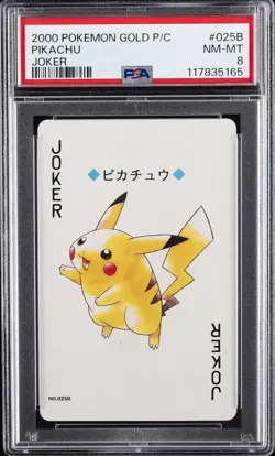 2000 POKEMON GOLD VERSION PLAYING CARDS JOKER #025B PIKACHU PSA 8 - Image 1