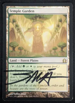 MTG Temple Garden- Signed -Return to Ravnica Magic the Gathering Card # 248 - Image 1