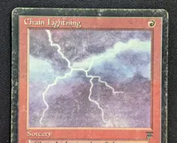 MTG Chain Lightning- DAMAGED -Legends Magic the Gathering Card # 137 - Image 3