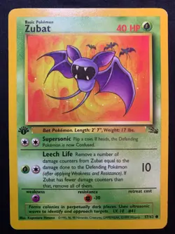 ZUBAT 1ST EDITION - 57/62 - FOSSIL - POKEMON CARD - MP - Image 1