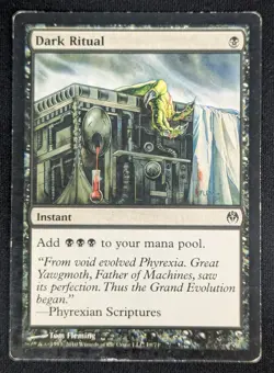 MTG Dark Ritual- DAMAGED -DD: Phyrexia vs. the Coalition Magic Card # 18 - Image 1