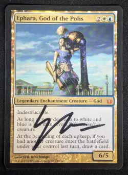 MTG Ephara, God of the Polis- DAMAGED/Signed -Born of the Gods Magic Card # 145 - Image 1
