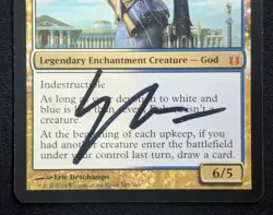MTG Ephara, God of the Polis- DAMAGED/Signed -Born of the Gods Magic Card # 145 - Image 4