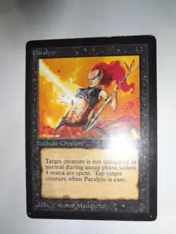 MTG MAGIC THE GATHERING CARD ORIGINAL BETA BLACK PARALYZE ENCHANTMENT x1 COMMON - Image 3