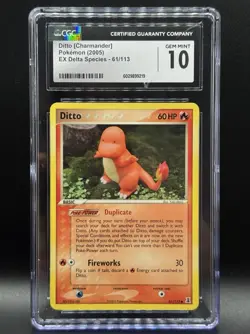 CGC 10 GEM MINT Ditto Charmander 2005 EX Delta Species 61/113 Pokemon Card Rare - Image 1