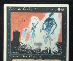 MTG Animate Dead- DAMAGED -4th Edition Magic the Gathering Card # 118 - Image 3