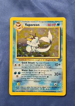 Rare Original Holographic Vaporeon 1999 Pokemon 12/64 Jungle Card Set *MINT* - Image 1