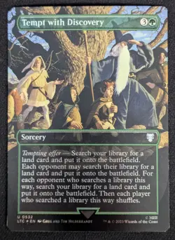 MTG FOIL Tempt with Discovery- DAMAGED -LotR Commander Magic Card # 532 - Image 1
