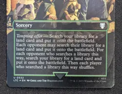 MTG FOIL Tempt with Discovery- DAMAGED -LotR Commander Magic Card # 532 - Image 4