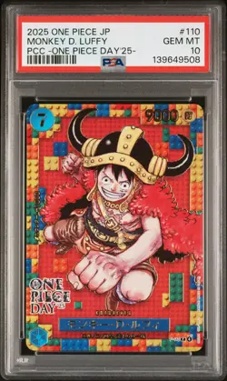 2025 ONE PIECE JPN PREM CARD COLL -ONE PIECE DAY'25- #110 MONKEY D. LUFFY PSA 10 - Image 1