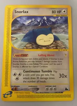 Pokemon Card-Snorlax-Skyridge-100/144-ENG-Very Good Condition - Image 1
