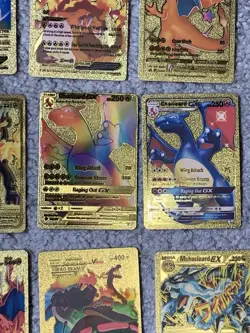 Set of 15 Charizard V, VMax, GX &More Gold Foil Fan Art Cards - Image 5