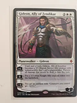 MTG Gideon, Ally of Zendikar Battle for Zendikar 029/274 Regular Mythic - Image 3