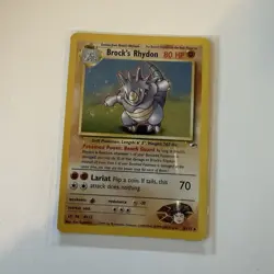 Pokemon Brock's Rhydon 2/132 Holo Rare - 2000 Unlimited Gym Heroes - LP - Image 1