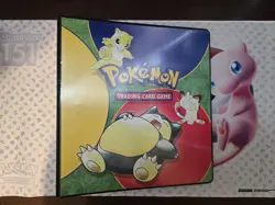 Vintage WOTC Pokemon Trading Card Game 3 Ring Binder Snorlax And Meowth - Image 1