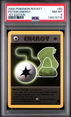 2000 POKEMON ROCKET 1ST EDITION #82 POTION ENERGY PSA 8 - Image 1