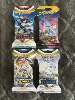 Pokemon TCG Sword & Shield Era Assorted Sleeved Booster Packs (Lot Of 4) - Image 1