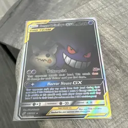 Pokemon Gengar & Mimikyu GX Full Art TAG TEAM Holo Ultra Rare 165/181 Sm-Team Up - Image 1