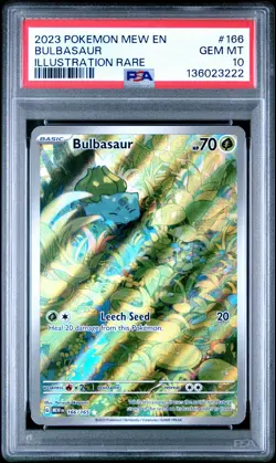 2023 POKEMON MEW EN-151 ILLUSTRATION RARE #166 BULBASAUR PSA 10 - Image 1