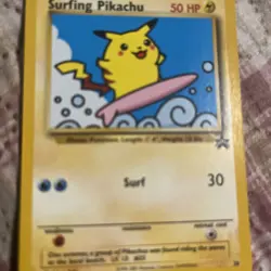 Vintage 2001 POKEMON PROMO BLACK STAR POKEMON LEAGUE #28 SURFING PIKACHU PSA 7 - Image 2