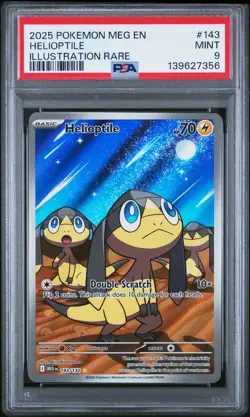 2025 POKEMON MEG EN-MEGA EVOLUTION ILLUSTRATION RARE #143 HELIOPTILE PSA 9 - Image 1