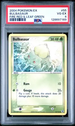 2004 POKEMON EX FIRE RED & LEAF GREEN #55 BULBASAUR PSA 4 - Image 1