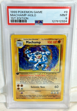 1999 Pokemon Game Machamp Holo 1st Edition PSA 9 Mint - Image 1