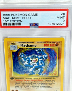 1999 Pokemon Game Machamp Holo 1st Edition PSA 9 Mint - Image 2