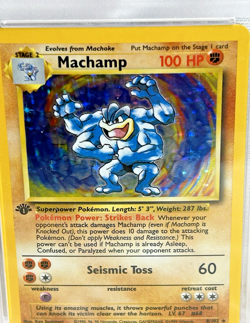 1999 Pokemon Game Machamp Holo 1st Edition PSA 9 Mint - Image 3
