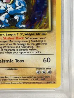 1999 Pokemon Game Machamp Holo 1st Edition PSA 9 Mint - Image 4