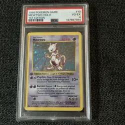 1999 Pokemon Base Set 1st Edition Shadowless Holo Mewtwo #10 PSA 4 - Image 1