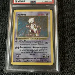 1999 Pokemon Base Set 1st Edition Shadowless Holo Mewtwo #10 PSA 4 - Image 2