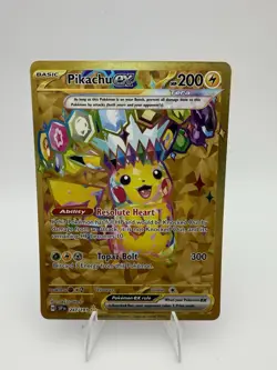 Pokemon TCG SV08 Surging Sparks Pikachu EX Hyper Rare Gold Holo Card 247/191 - Image 1