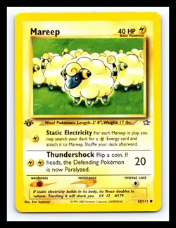 💥 Mareep # 65/111 1st Edition Rare Neo Genesis 2000 Pokemon Vintage Non Holo - Image 1