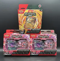 (2) Pokemon TCG Team Rocket's Mewtwo EX League Battle Deck + Ninetales EX Deluxe - Image 1
