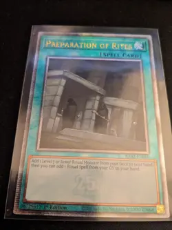 Preparation of Rites QCR RA02-EN056 25th Anniversary Rarity Collection II Yugioh - Image 1