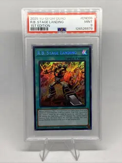 YU-GI-OH! R.B. Stage Landing DUAD Secret Rare 1st Edition #EN96 PSA 9 New Slab! - Image 1