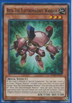 BETA THE ELECTROMAGNETIC WARRIOR SUPER RARE SDMY-EN002 LIGHT PLAY YUGIOH - Image 1